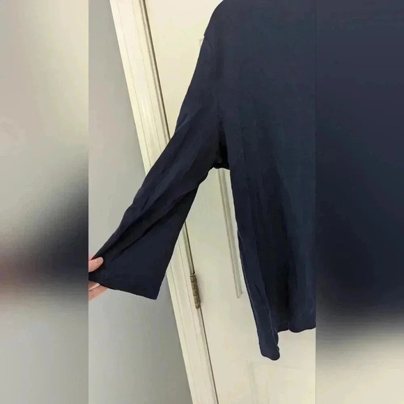 Croft And Barrow Navy Three-Quarter Sleeve Women's Top Size Large Boatneck (EUC) - Picture 5 of 11